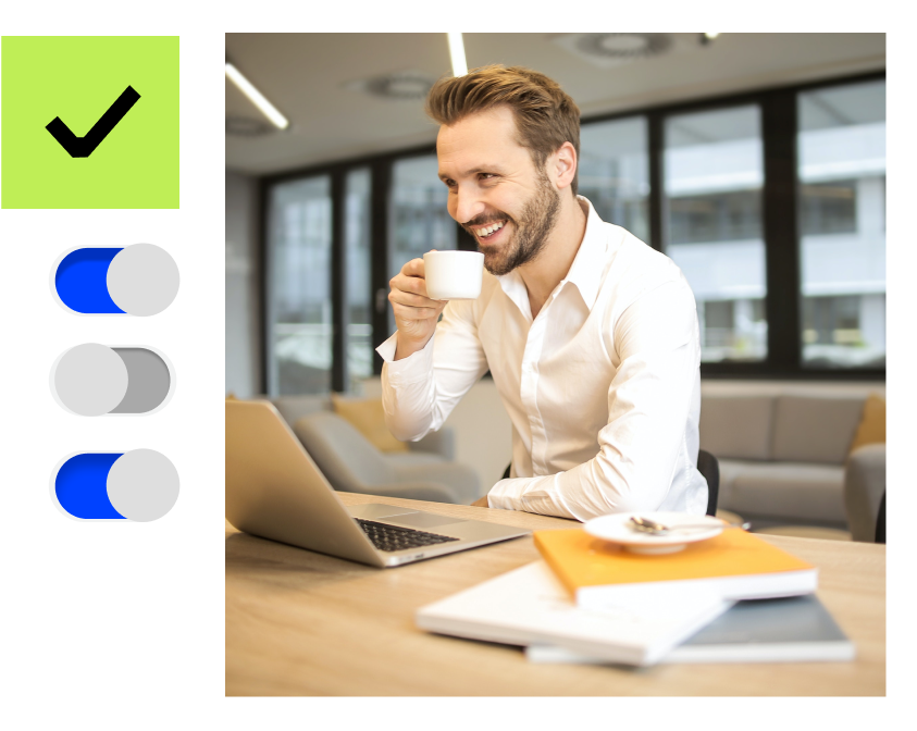 Stock photo with graphic_White man on sales call_Rectangle