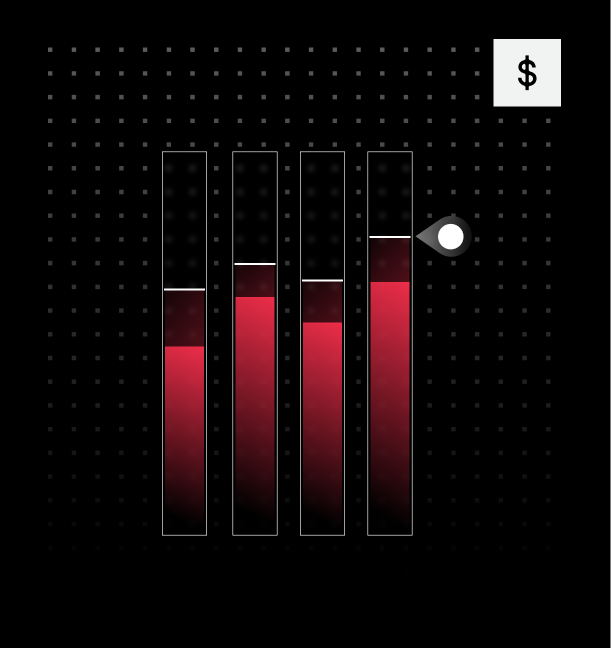 Graphic image_bar chart with pointer, red_square