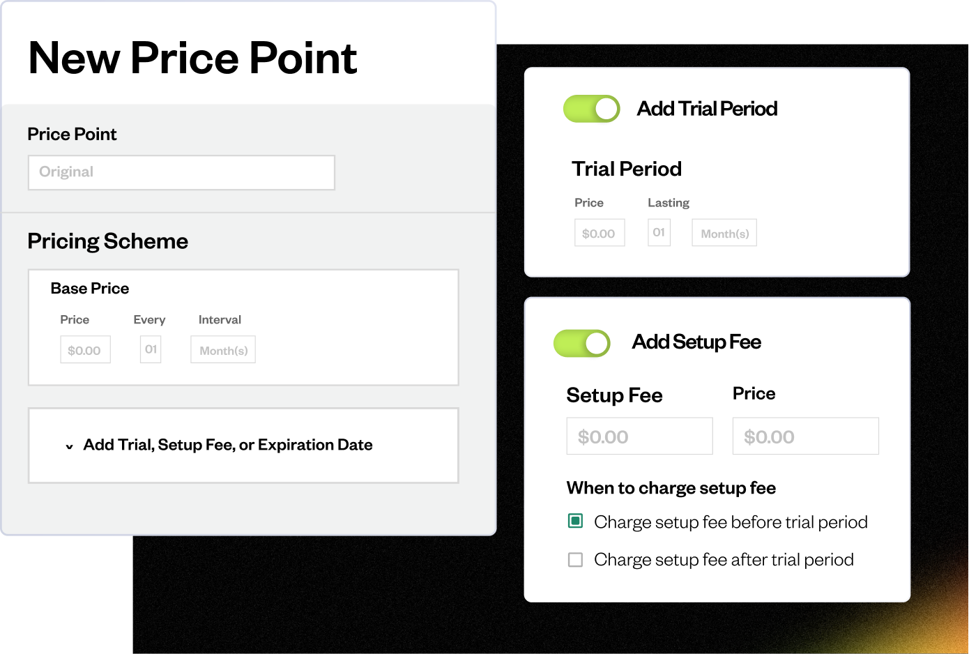 Price points with background