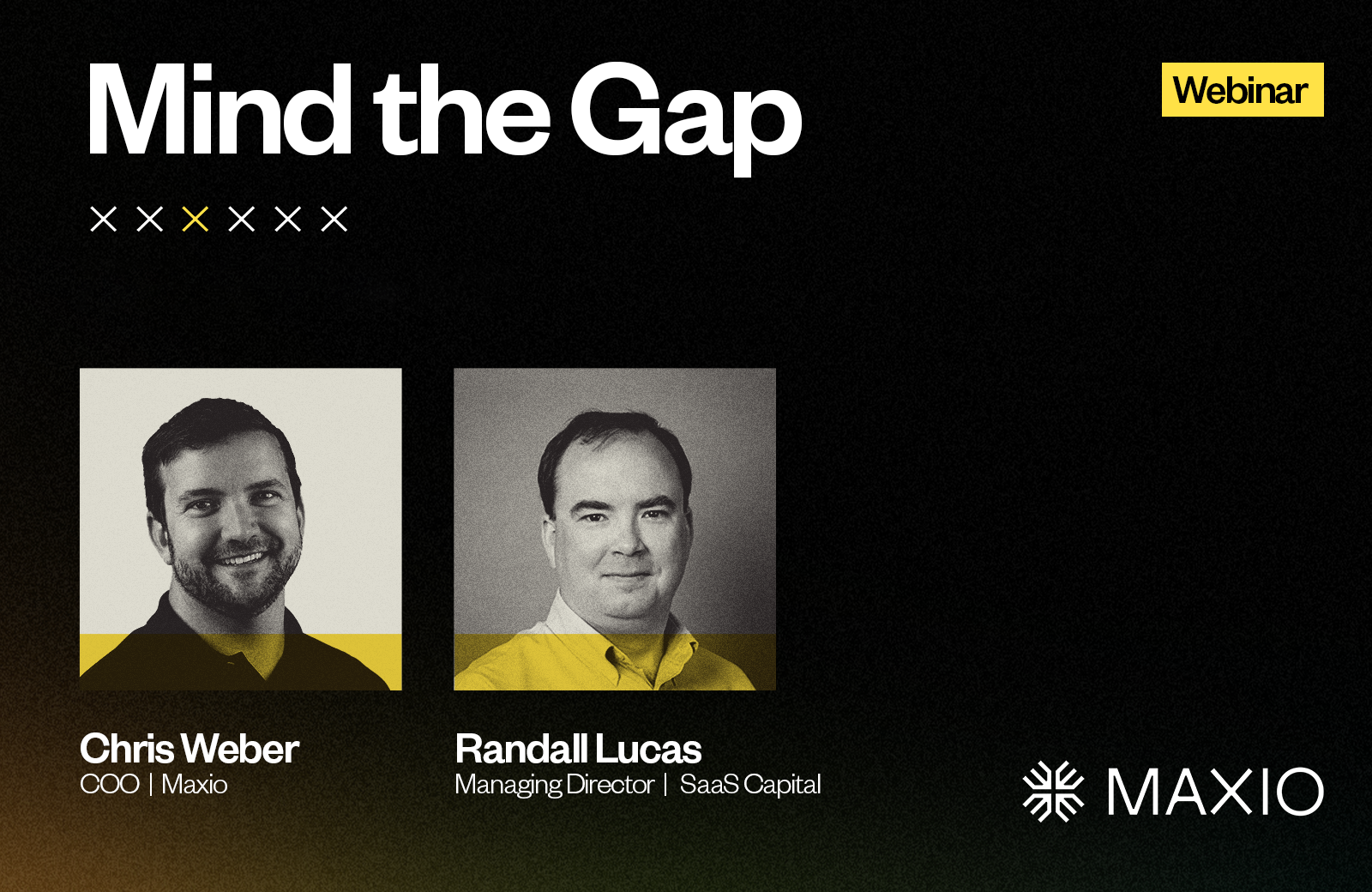 An image including the podcast title and speakers: Mind the Gap, presented by Chris Weber and Randall Lucas.