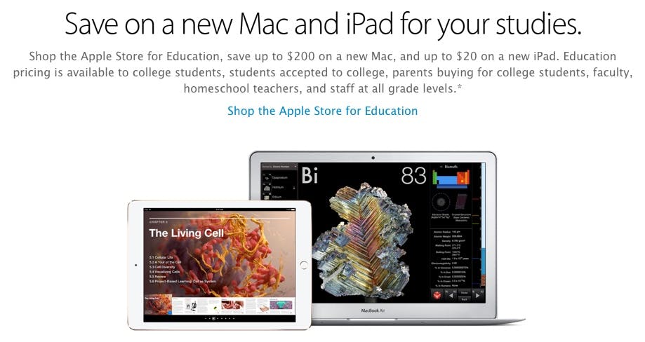 Apple Education Pricing for iPad and Mac - Discounts for Students Faculty and Staff - Apple