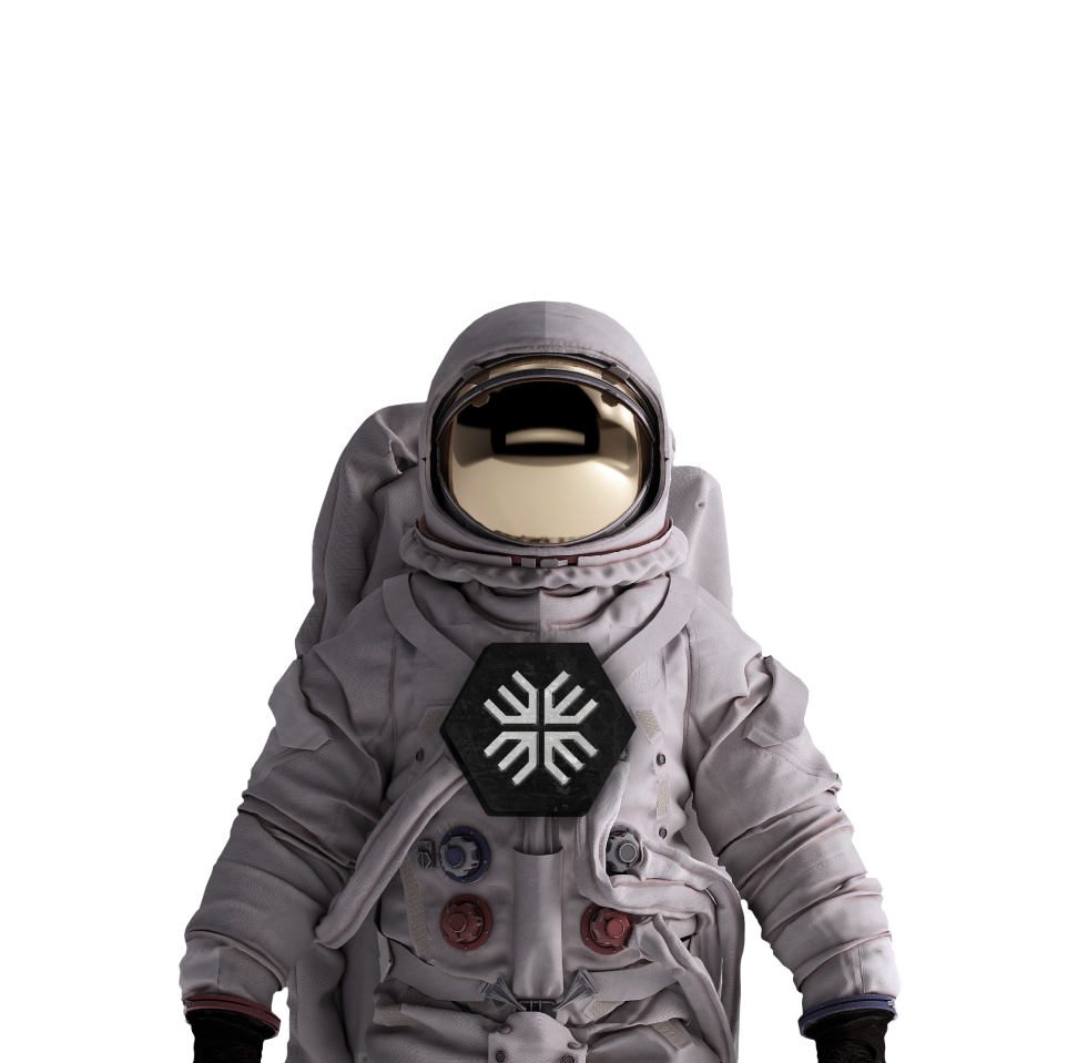 Astronaut with the Maxio logo on the chest