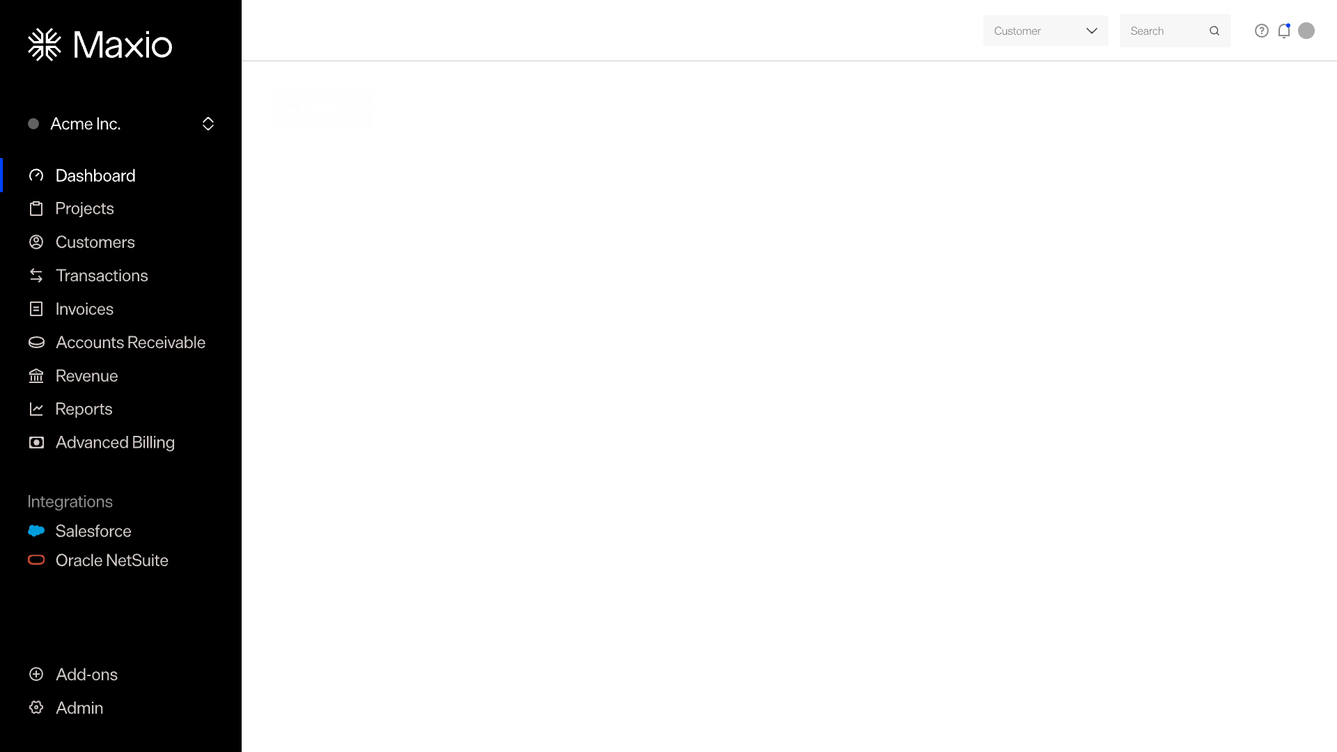 The Maxio dashboard showing billing, revenue and reporting in one view