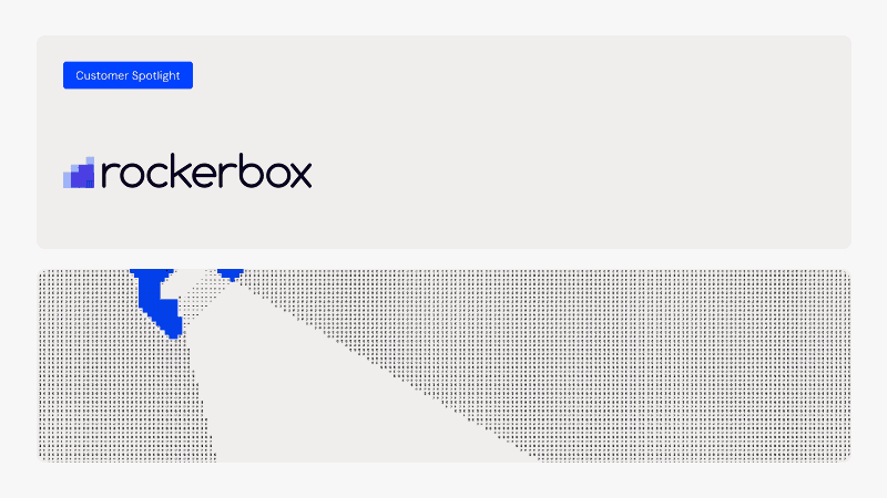 Rockerbox logo with a blue 'Customer Spotlight' badge above it.