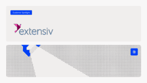 Extensiv logo with a blue 'Customer Spotlight' badge above it.