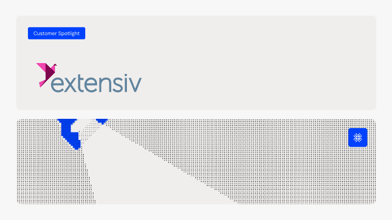 Extensiv logo with a blue 'Customer Spotlight' badge above it.