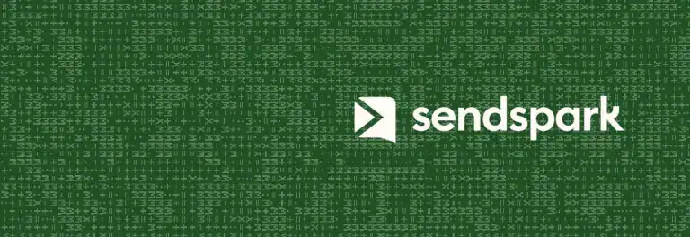SendSpark logo on a green digital background with code-like patterns.