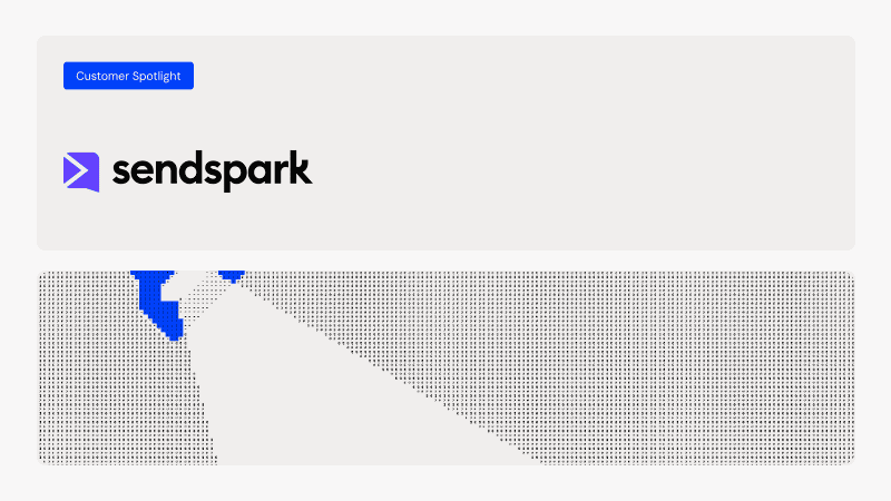 SendSpark logo with a blue 'Customer Spotlight' badge above it.