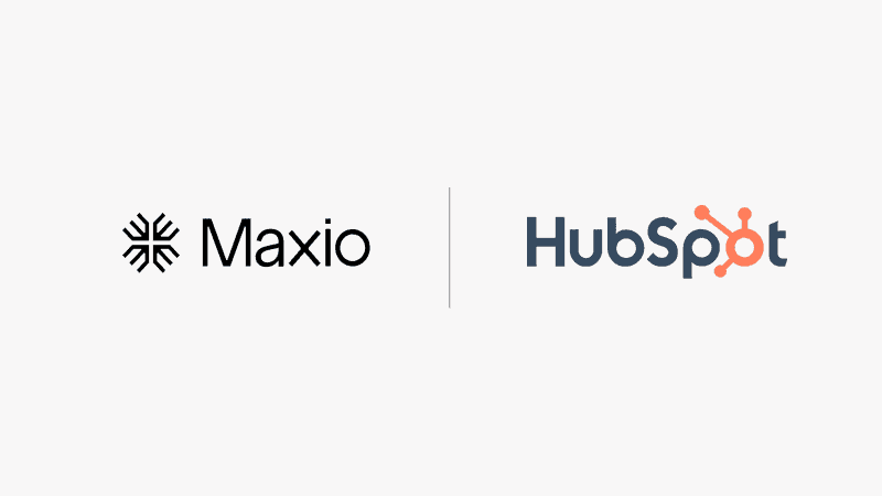 Maxio and HubSpot logos representing integration and partnership.