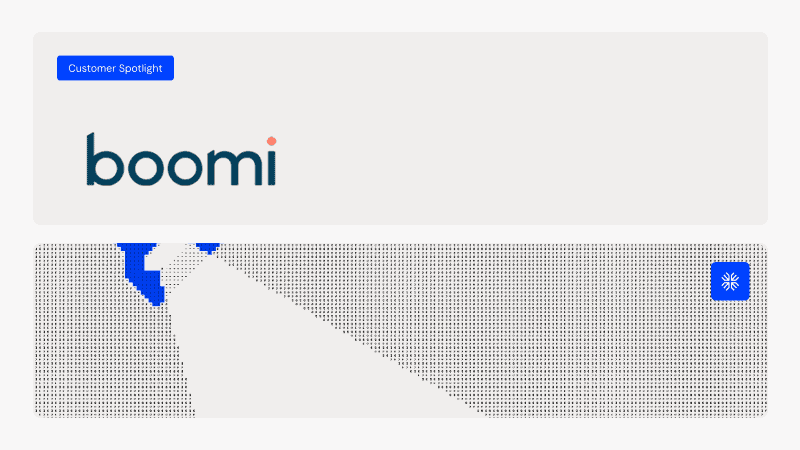 Boomi logo with a spotlight effect highlighting the brand name.