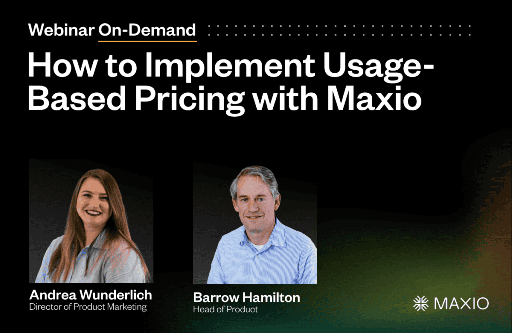 Maxio platform for usage-based pricing strategies.