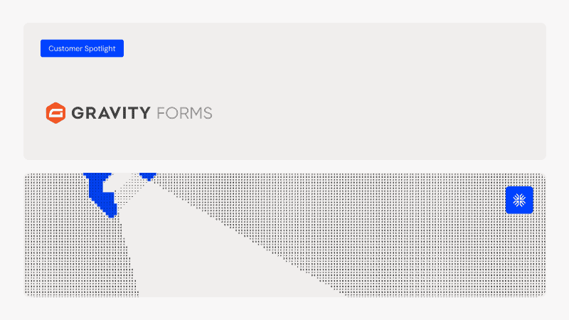 Gravity Forms logo with a spotlight effect highlighting the brand.