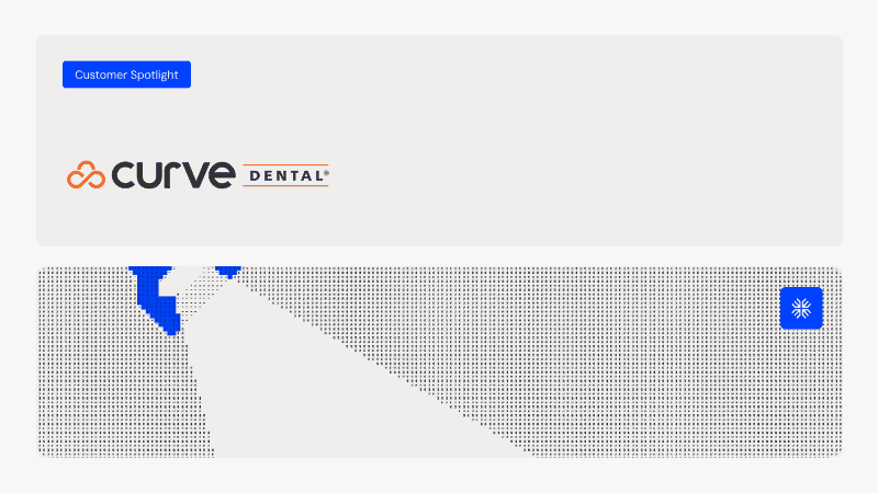 Curve Dental and Maxio logo with a digital interface background.