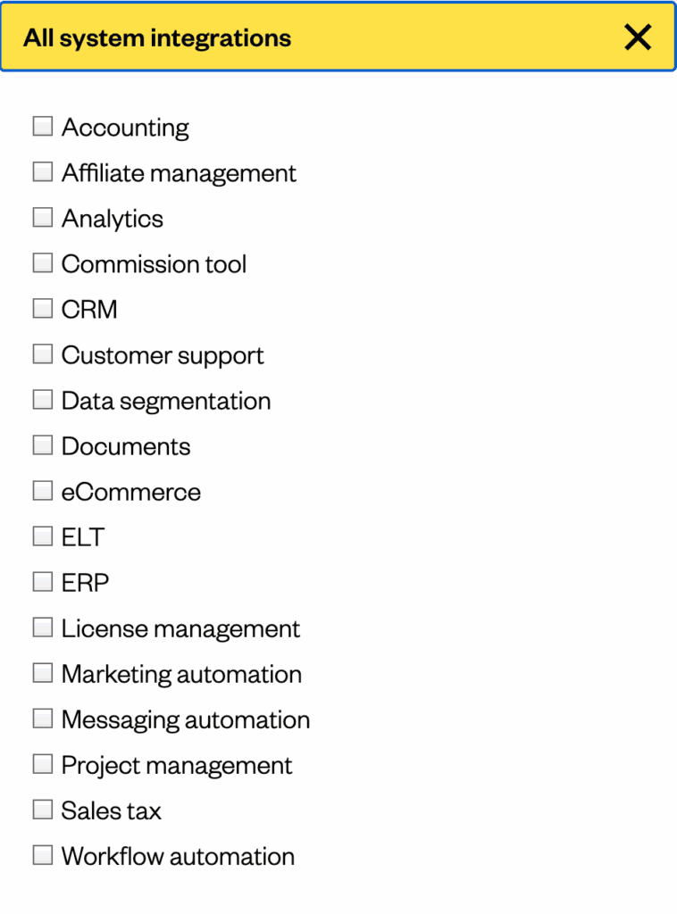 A list of Maxio’s native and third-party integrations