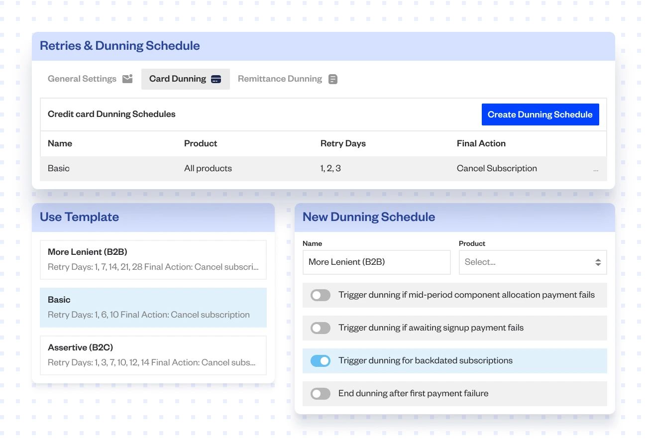 Automate retries & dunning