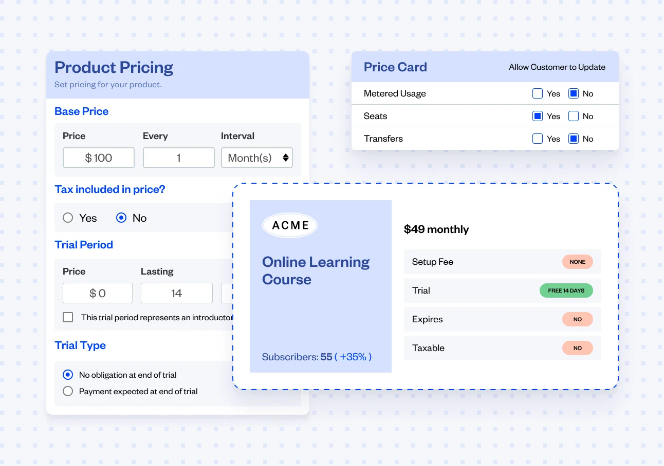 Easily handle customer upgrades and downgrades