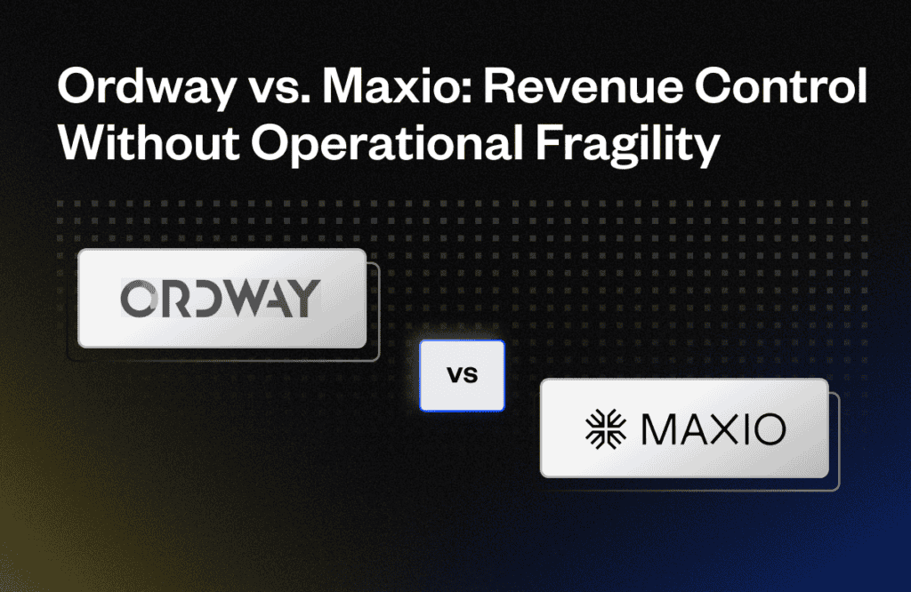 Comparison of Ordway and Maxio revenue management solutions.
