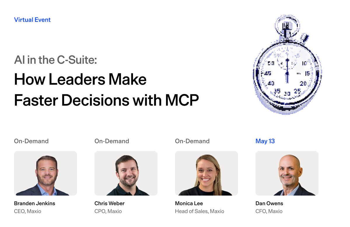 Maxio leaders using AI for faster decision-making in the C-Suite.