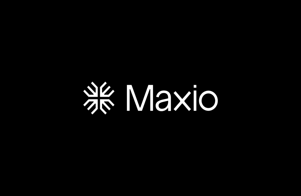 Maxio logo on homepage, financial management platform branding.