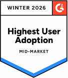 Highest User Adoption Mid-Market badge
