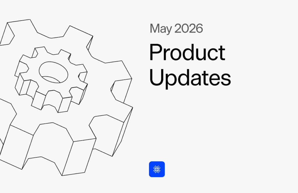 Enhanced gear illustration representing product updates at Maxio in May 2026.