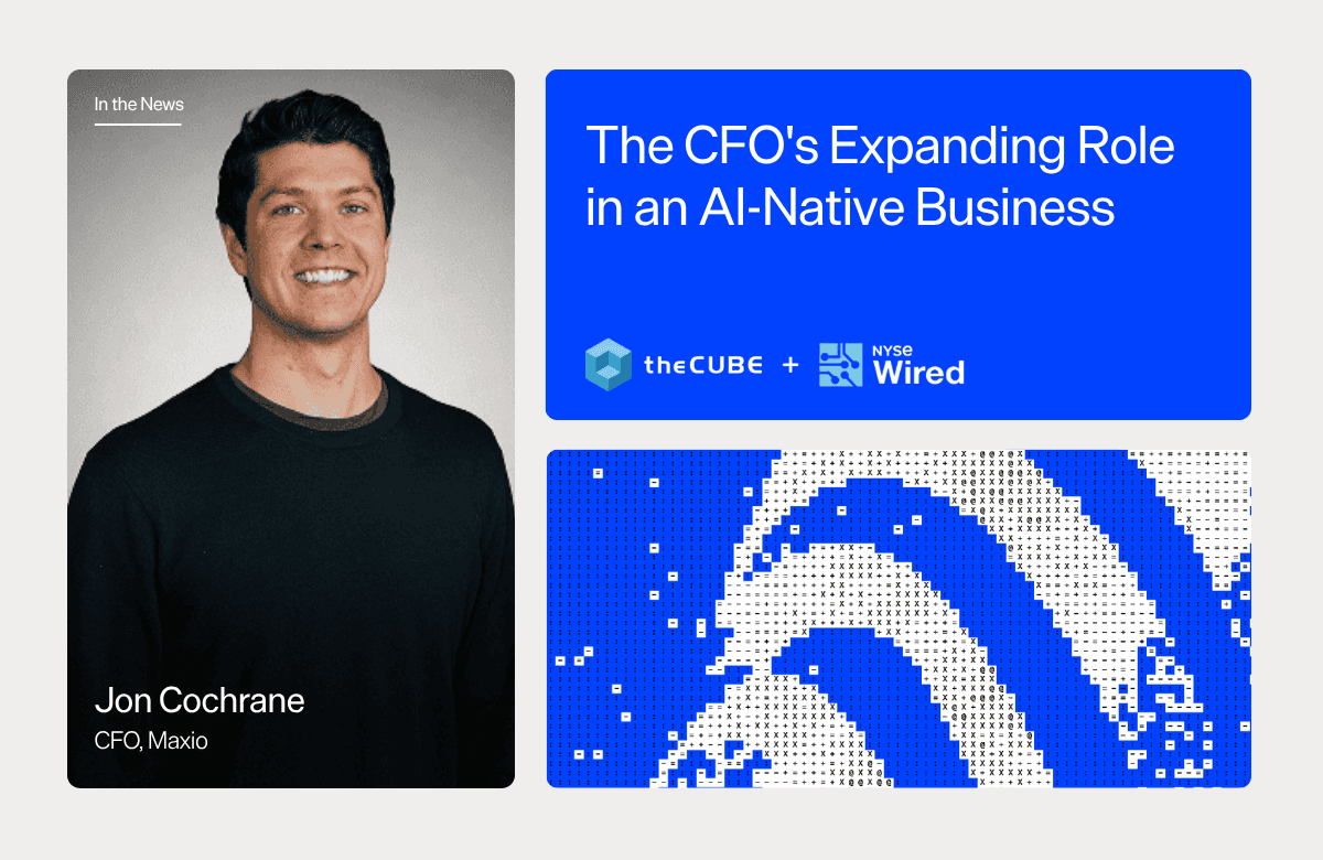 CFO Jon Cochrane of Maxio featured in a professional profile image.