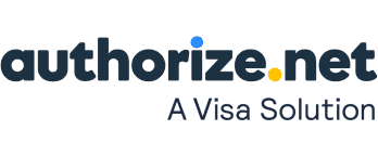 Authorize.net logo with Visa payment option for Maxio subscription billing.