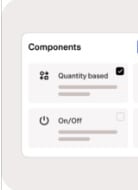 Maxio usage-based billing software interface with component options.