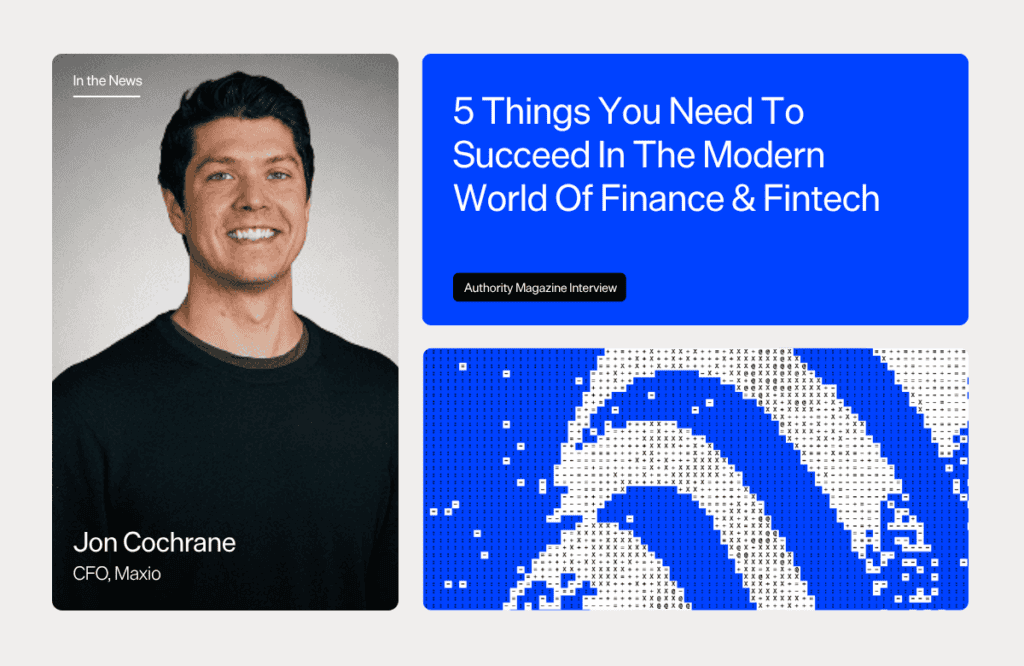 Jon Cochrane, CFO of Maxio, in a professional portrait for finance and fintech success.