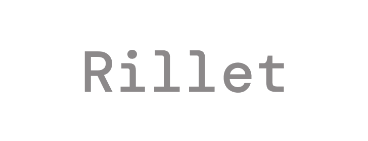 Rillet logo on a black background, representing a technology brand.