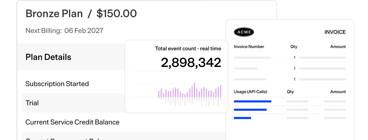 Maxio subscription billing dashboard showing plan details and invoice information.