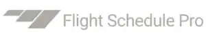 Flight Schedule Pro logo with stylized airplane icon and text.